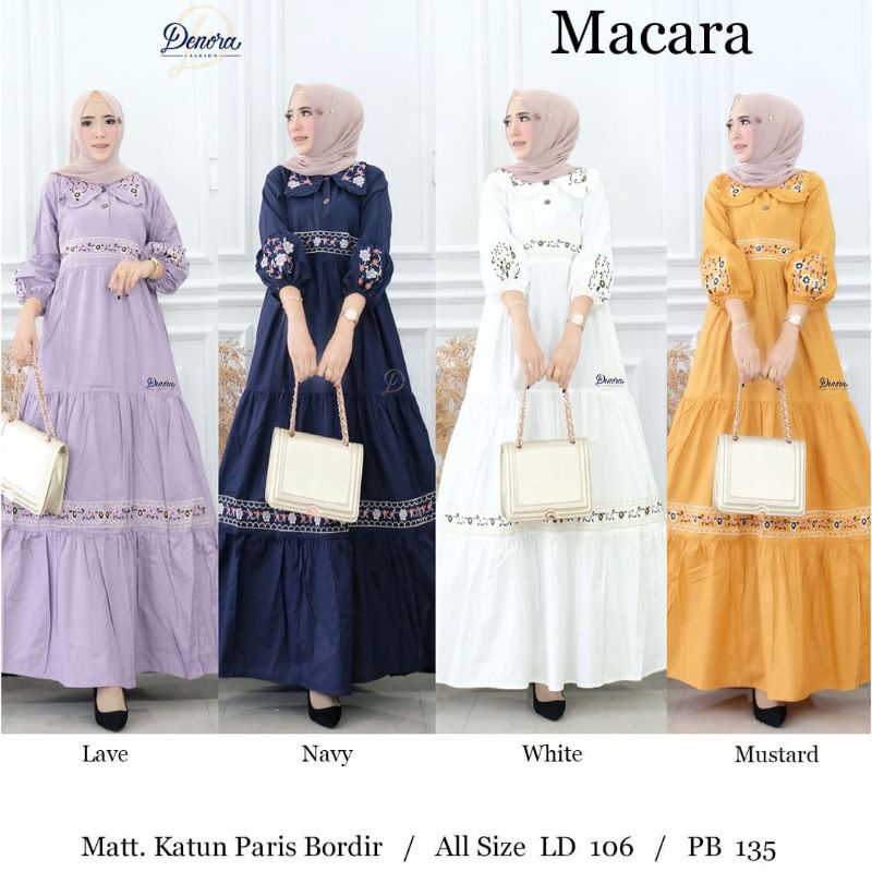 GAMIS KATUN PARIS + AKSEN BORDIR BUNGA MACARA BY DENORA