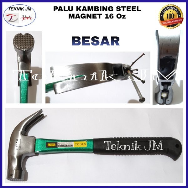 PALU BESI GAGANG FIBER 16 Oz EXITO PALU KAMBING BESAR PALU BESI 0.5Kg PALU MARTIL CABUT PALU BESI SE