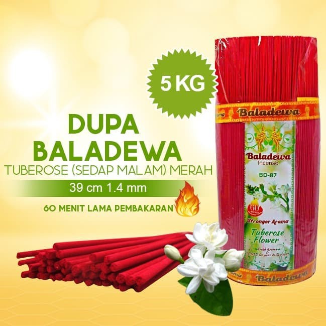 Dupa/ Hio Wangi Harum Baladewa 39 cm 5 Kg 1.4 mm Tuberose merah