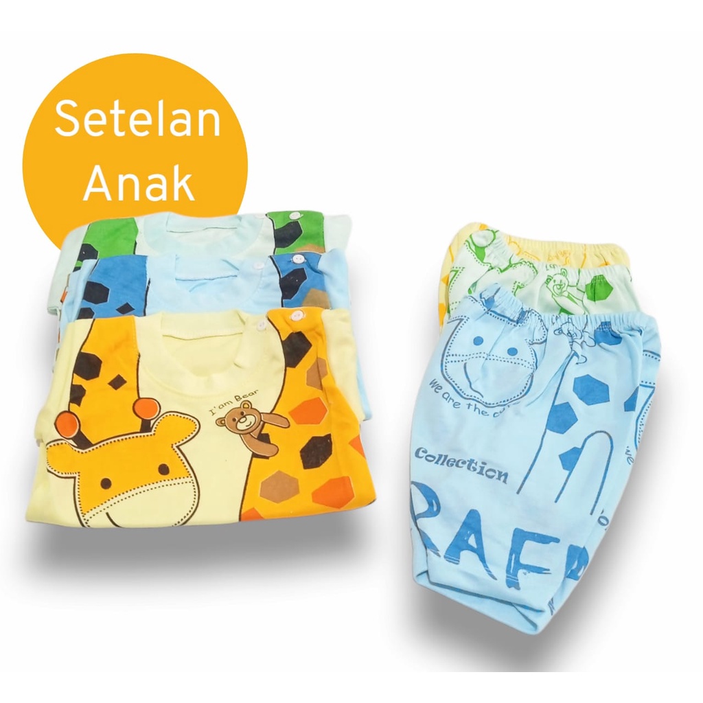 |1| Setelan Pakaian Bayi | Baju Anak Putih Print