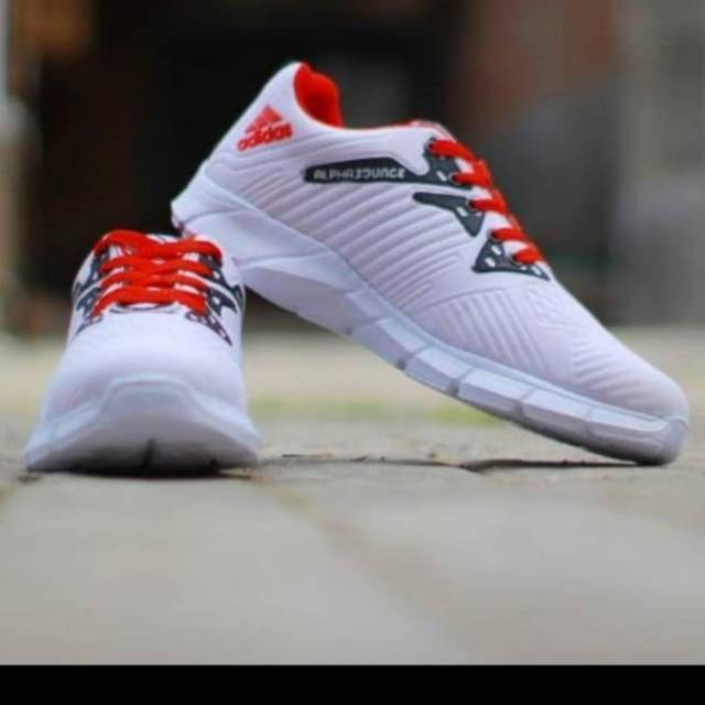 Dropsib  Sepatu pria adidas alphabounce putih merah