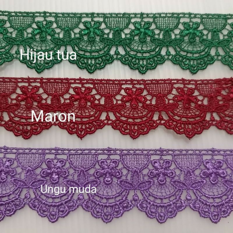 Renda Giper Bordir Renda 1 Meteran Lebar 3,5cm Harga Per 100cm Kode GL88232