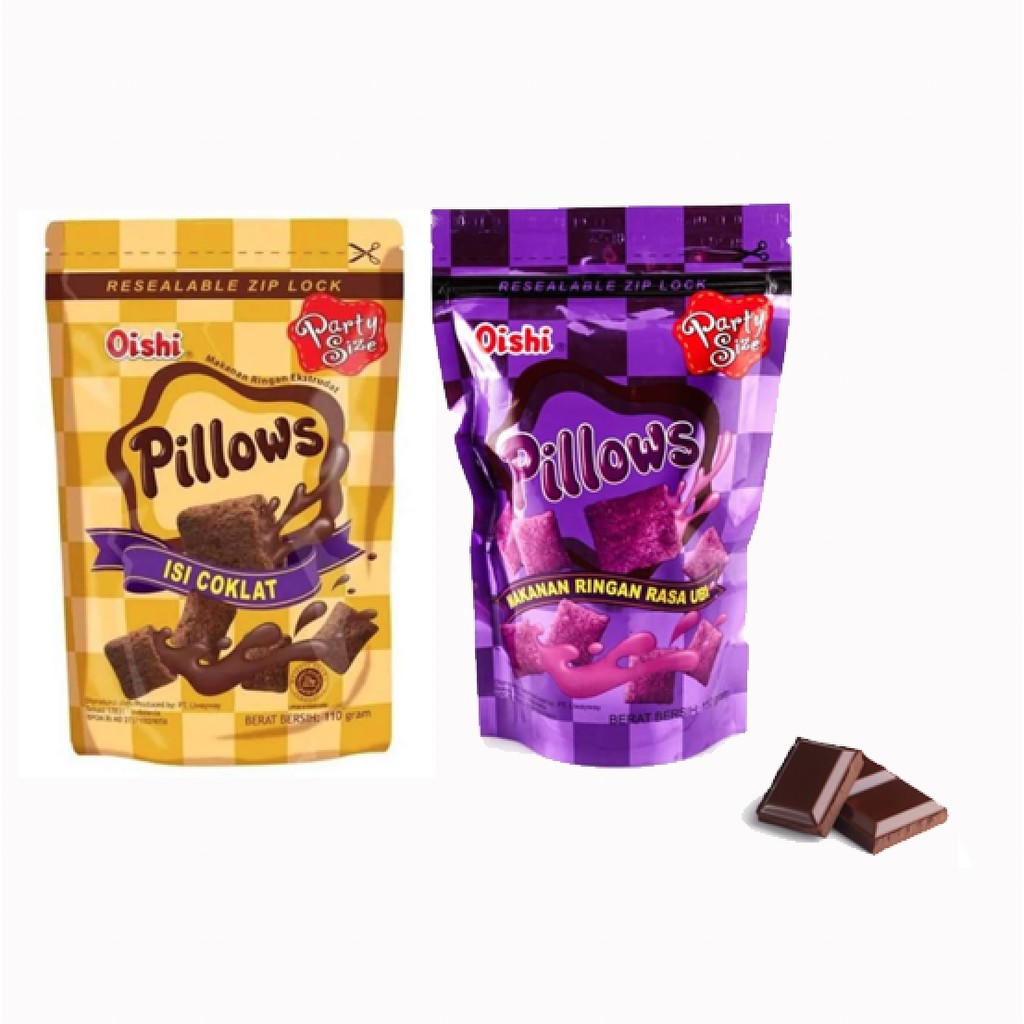 

Snack Cemilan Oishi Pillows - Choco / Ubi - Pouch 100 gr
