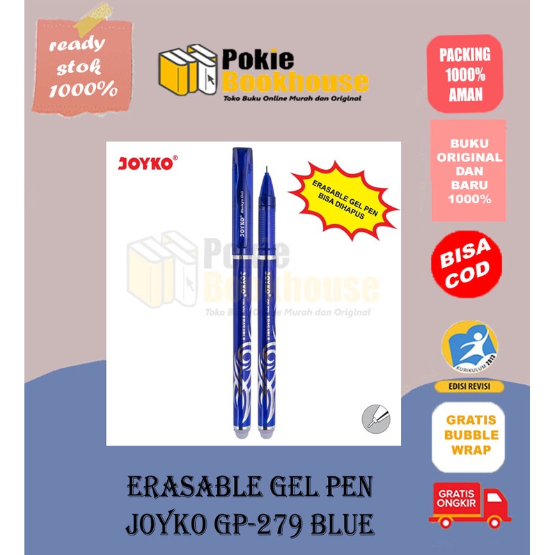 

Erasable Gel Pen Pulpen Bisa Dihapus Joyko GP-279 Blue Shokyo 0.5 mm
