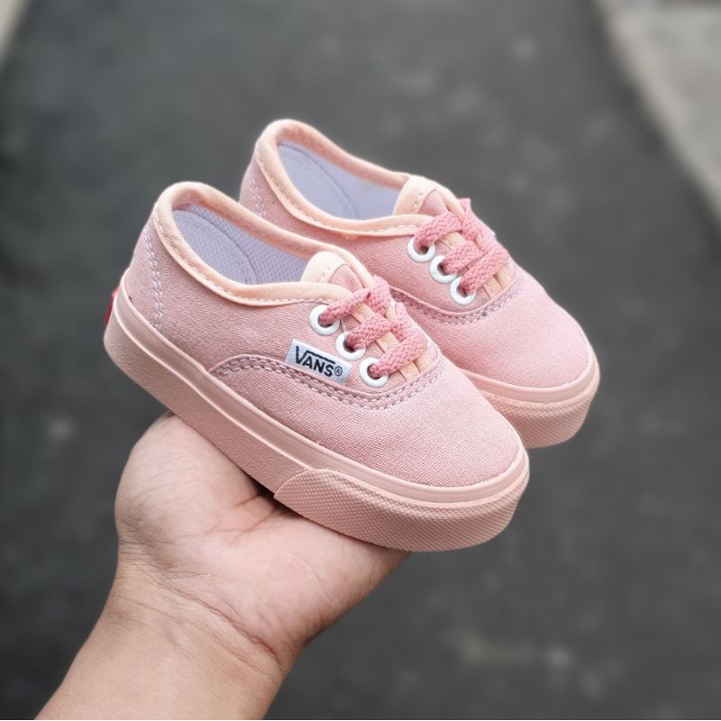 Sepatu anak vns autentik peach tali sepatu anak perempuan dan laki laki