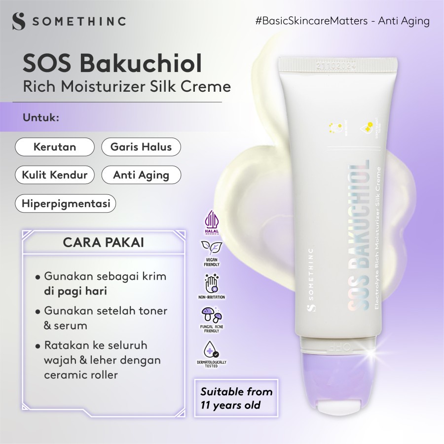 ★ BB ★  SOMETHINC SOS Bakuchiol Electrolyte Rich Moisturizer Silk Creme - Krim Pagi