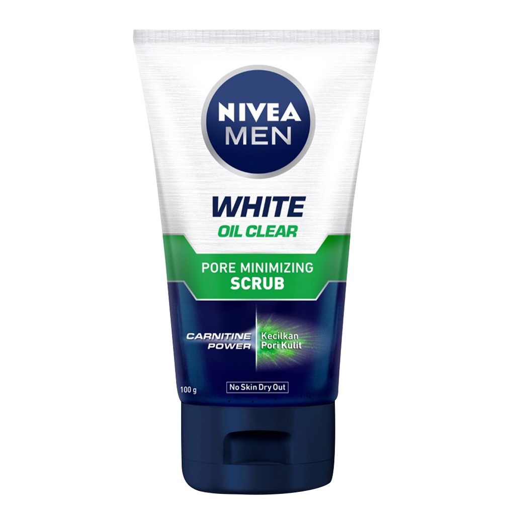 NIVEA MEN WHITE OIL CLEAR PORE MINIMIZING SCRUB SABUN WAJAH PRIA