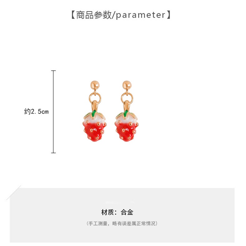 Strawberry menggantung anting-anting panjang rumbai girly temperamental anting-anting Korea internet