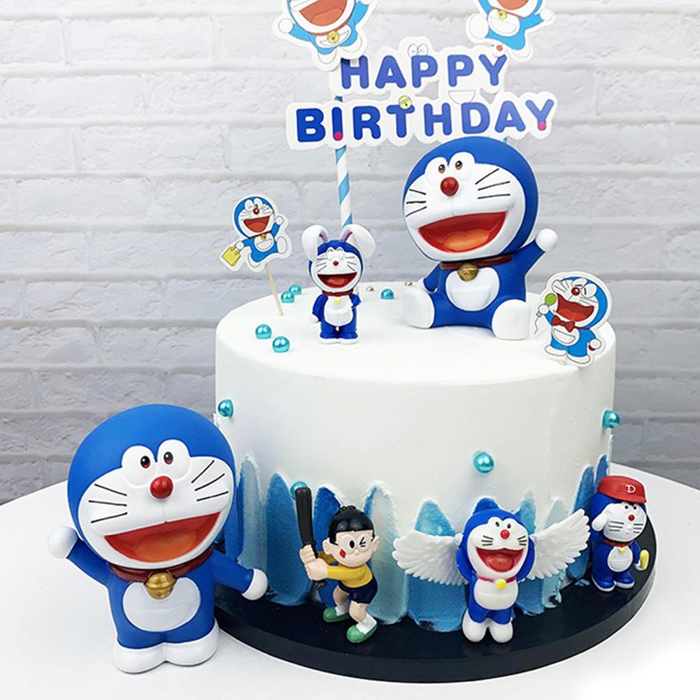 Ornamen Topper Kue Desain Anime Doraemon Untuk Dekorasi Pesta Ulang Tahun