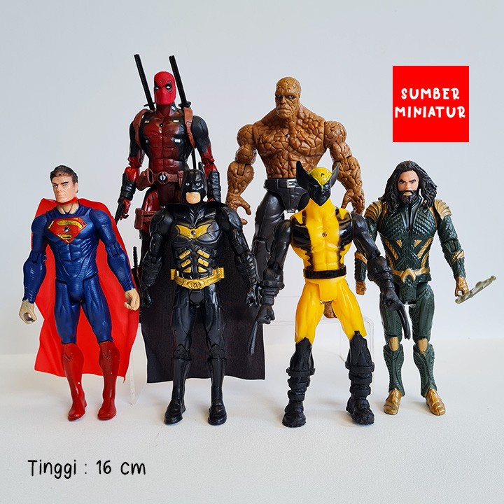 Set Figure Mainan Super Hero Marvel DC Hero 6 karakter