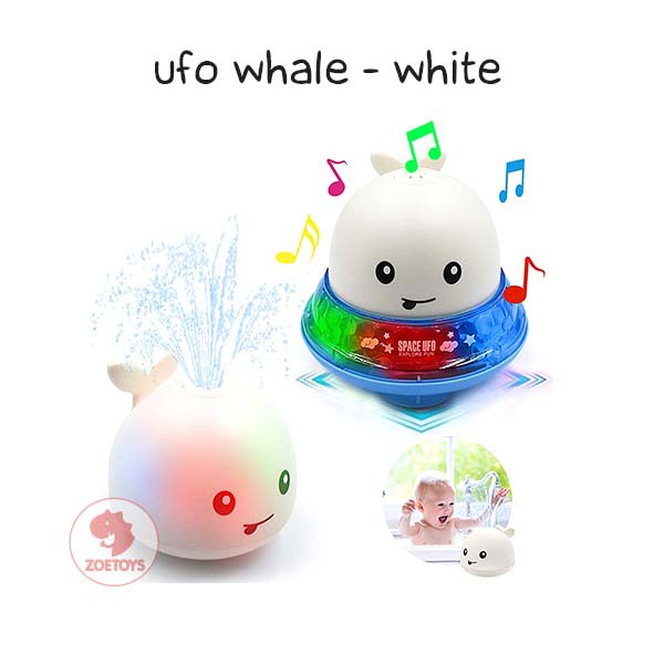 Zoetoys UFO Whale | Mainan Mandi Anak Sensor Music Lampu LED Shower Bath Spray Water Toys  Semprot Air Mancur Paus | Cari Kado Natal