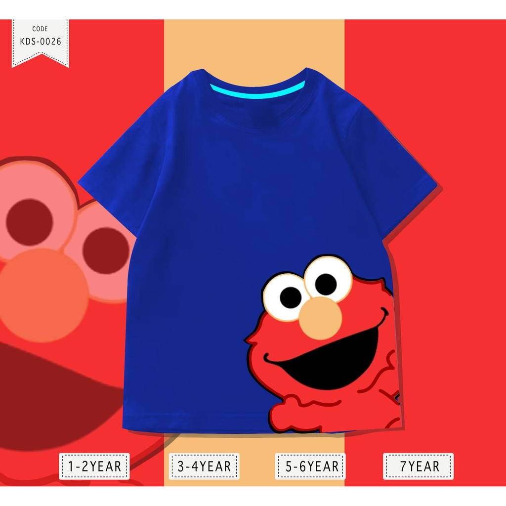 Baju Anak 1-8thn / Kaos Distro DTF Anak Laki Laki dan Perempuan / Unisex / Motif Elmo