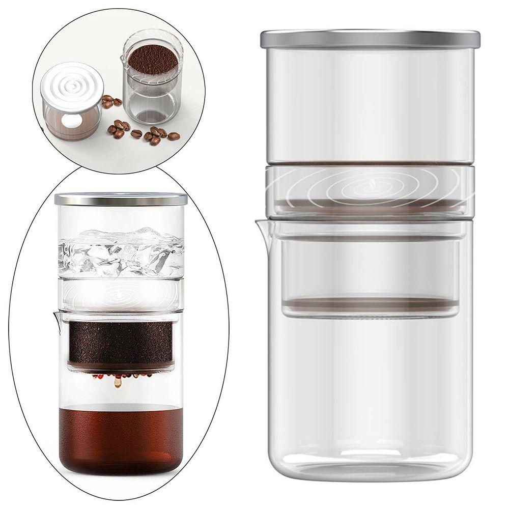 Solighter 300ML Cold Brew Coffee Maker Mudah Digunakan Dripping Filter Glass Ice Brew Alat Seduh Kopi Berbagi Pot