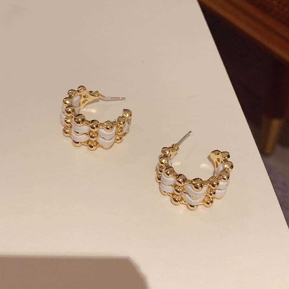 Mxbeauty Anting Hoop Trendi Temperamen Dikepang Gaya Wewangian Kecil Bulat Perempuan Korea Anting Hoop