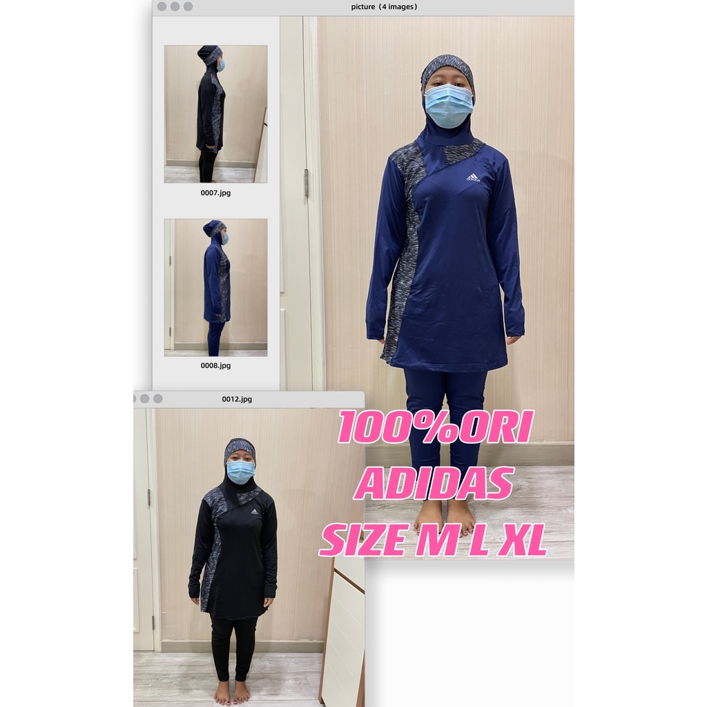 100%ORI ADIDAS baju renang wanita muslim dewasa remaja jilbab perempuan muslimah kerudung