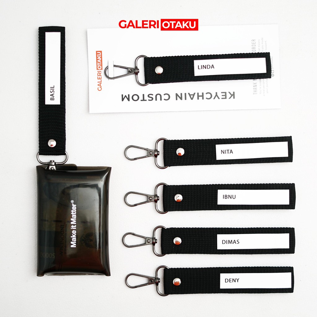 (TERMURAH) KEYCHAIN CUSTOM STRAP / CUSTOM NAMA / GANTUNGAN KUNCI CUSTOM TANPA MINIMAL ORDER