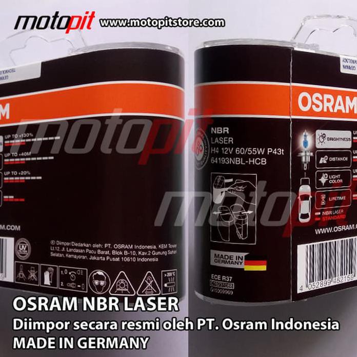 Osram Nbr Night Breaker Laser H4 60/55 Lebih Terang 130%