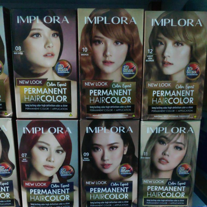 Implora Cat Semir Pewarna Rambut Permanent Hair Color Bleaching Ash Grey Bronze Blonde burgundy Dark Brown Red Wine