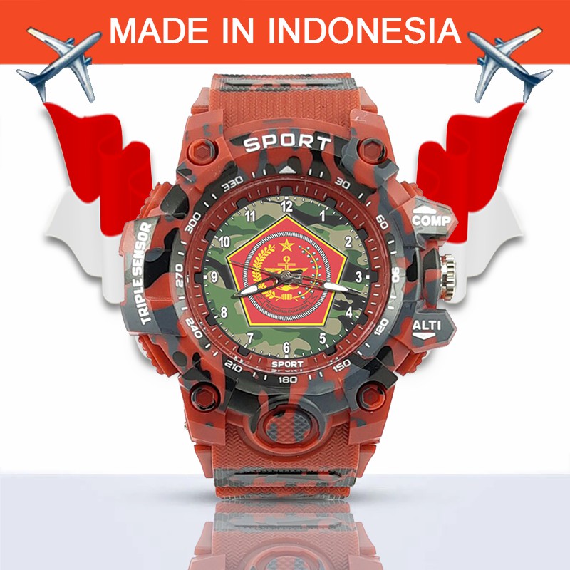 {Istimewa} Jam Tangan TNI (Tentara Nasional Indonesia) - Merah Water Resistant