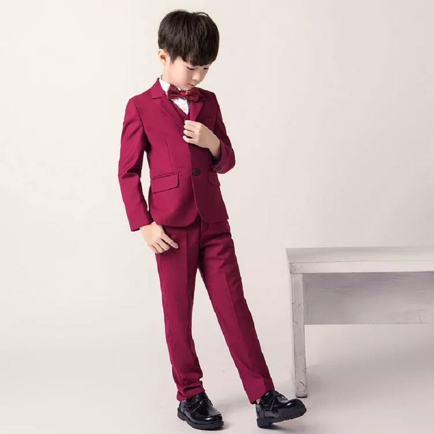 SETELAN BLAZER FORMAL ANAK WARNA MAROON PAKET LENGKAP 5IN1 EXCLUSIVE NIKAYU BAHAN HIGH TWIST FULL FURING