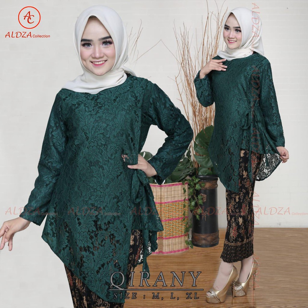 PROMO BESSELER.. ! Setelan Kebaya Brokat QIRANY Maroon Dan Aneka Pilihan Warna