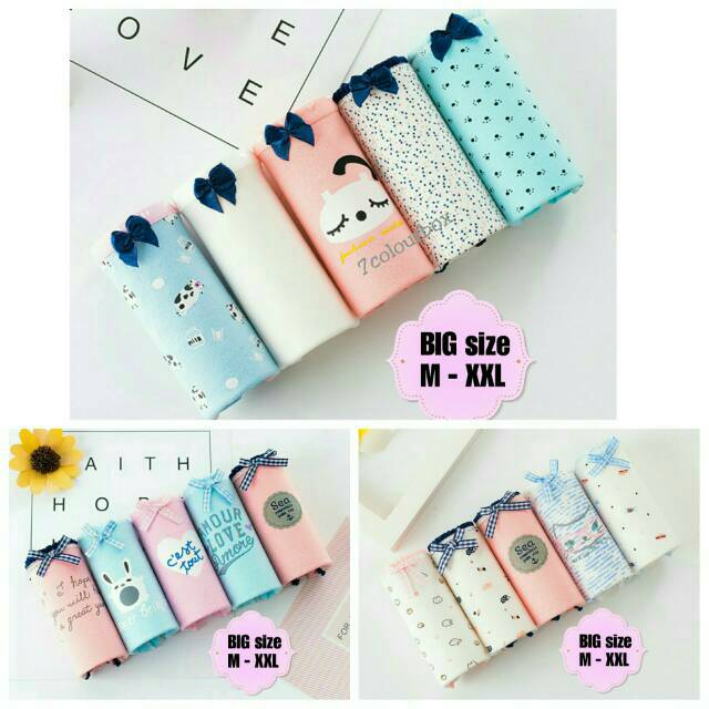 CB063 CB065 CB066 celana dalam wanita dewasa cantik lucu ukuran besar big size set import underwear