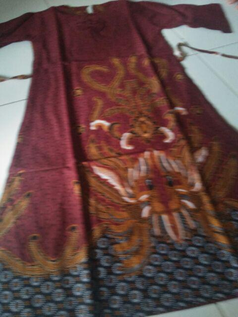 Promo Batik Couple Keluarga Sarimbit Sania Ruffle Batik Ori Ndoro Jowi Motif Rowo Abang