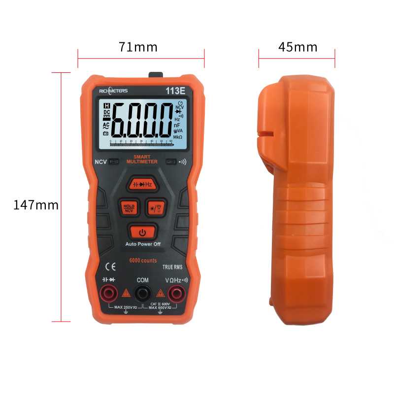 RICHMETERS Pocket Size Digital Multimeter AC/DC Voltage Tester RM113A