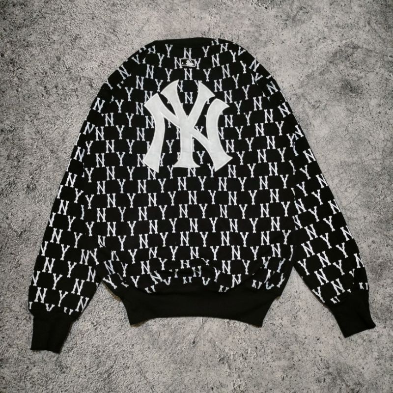 CREWNECK NY MLB FULL PRINT BORDIR HITAM AUTHENTIC FULLTAG &amp; LEBEL