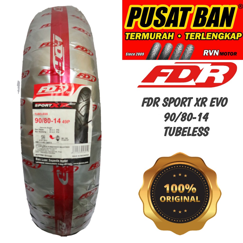 FDR GENZI 90/80-14 TUBELESS , FREE PENTIL