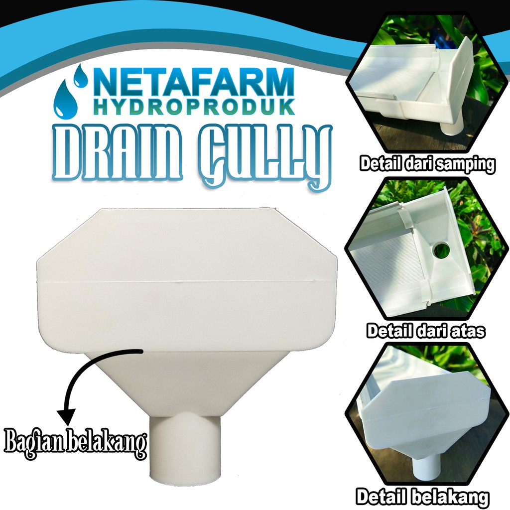 Drain Gully Trapesium Hidroponik NFT Penutup Saluran Air - 1 pcs