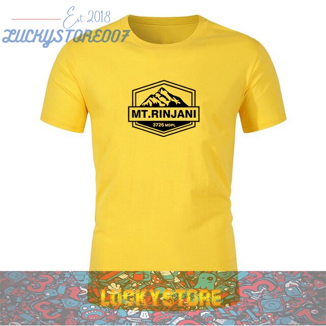 KAOS DIstro GUNUNG RINJANI Teks HITAM KAOS PRIA BAJU DISTRO MURAH KAOS OUTDOOR