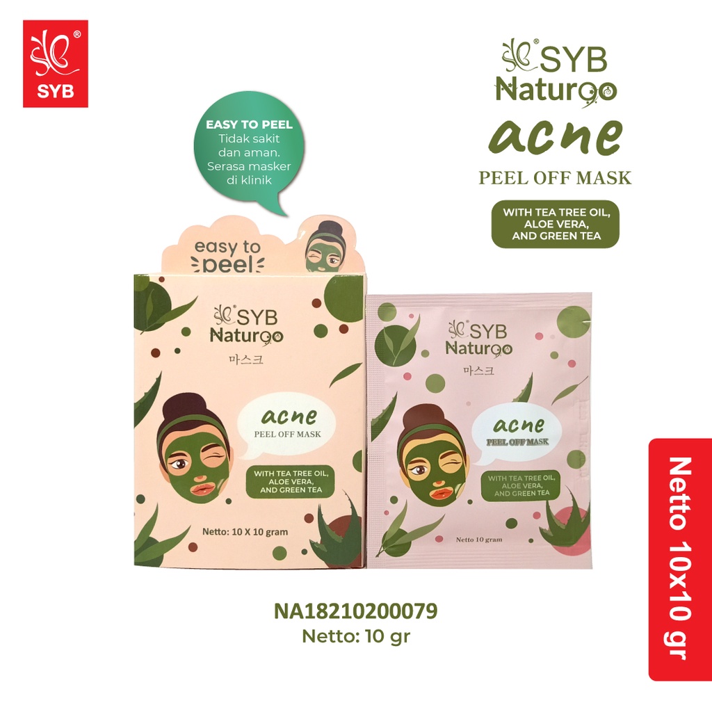 BEST SELLER &amp; VIRAL - SYB NATURGO Peel Off Mask Sachet (Satuan Ecer) - CHECKOUT RP 1000