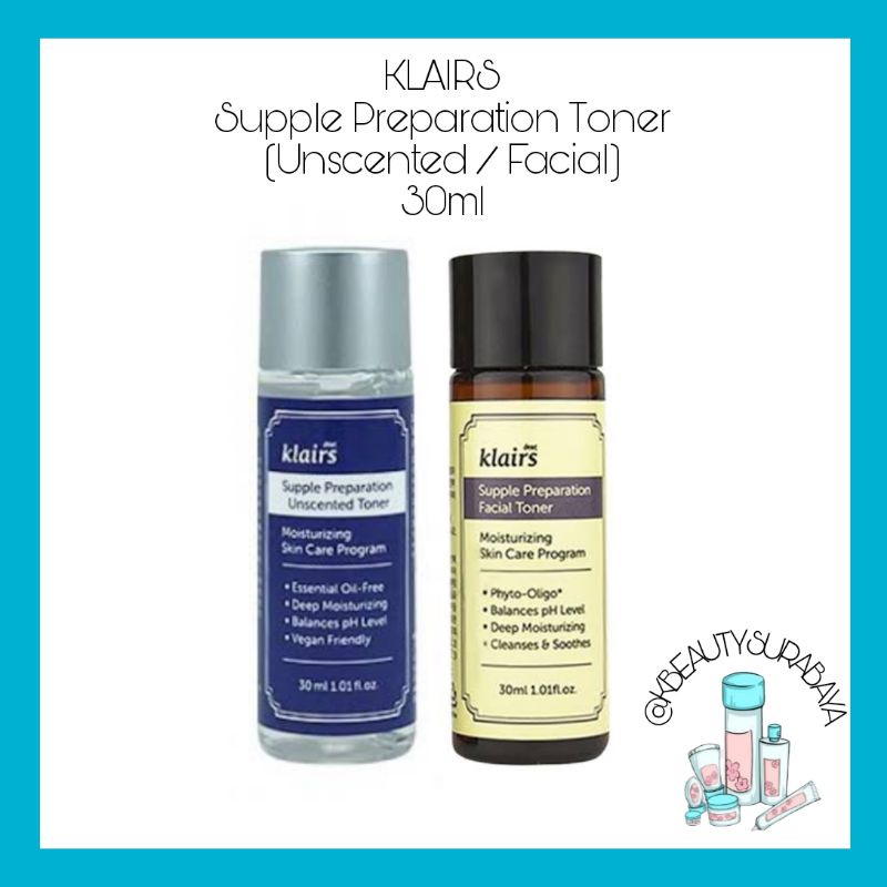 (TRAVEL 30ml) KLAIRS Supple Preparation Facial Toner / KLAIRS Supple Preparation Unscented Toner / KLAIRS Supple Toner Travel