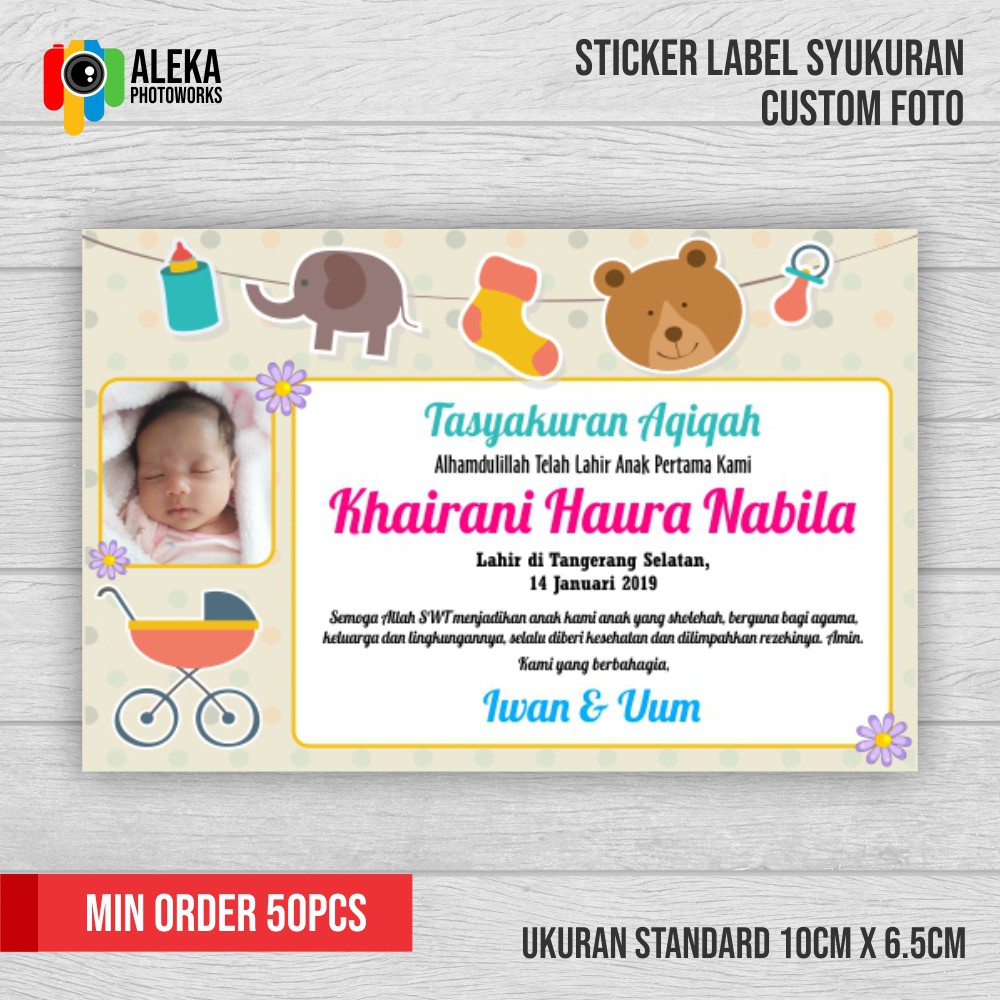 Paling Baru Contoh Stiker Aqiqah Bayi