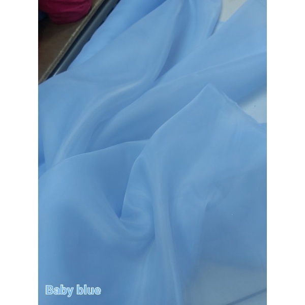 Kain Satin Organza Silk Polos Premium / Bahan organsa ( Grade A )