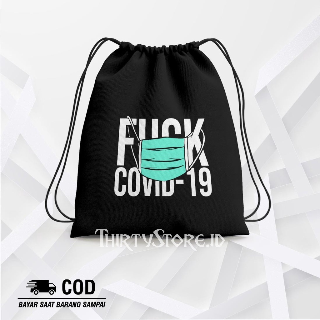 Tas Serut String Bag Corona - Drawstring Bag Waterproof | Thirty Store.Id