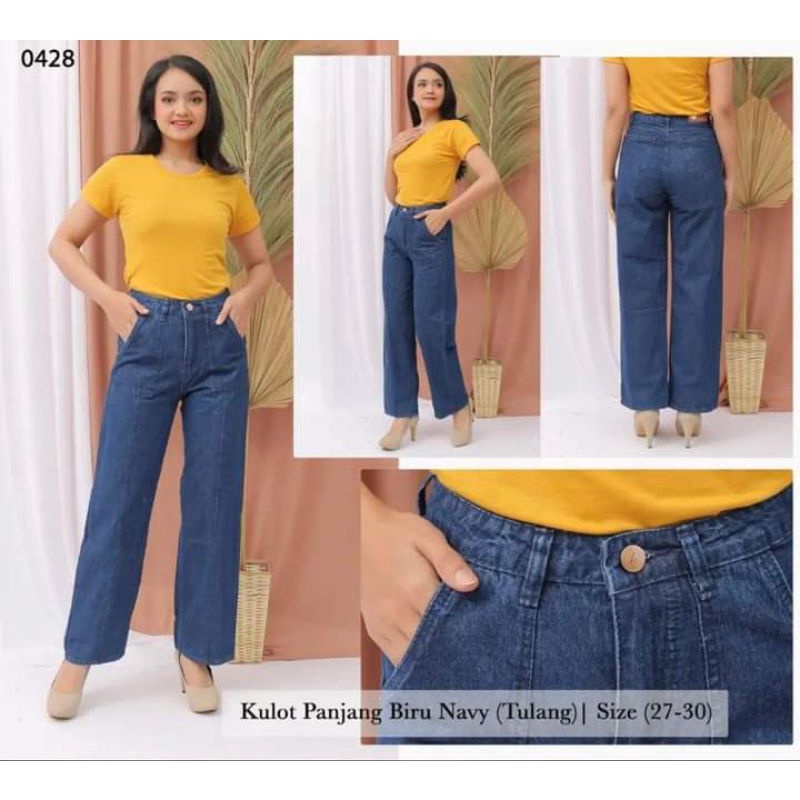 Celana jeans kulot panjang import 0428