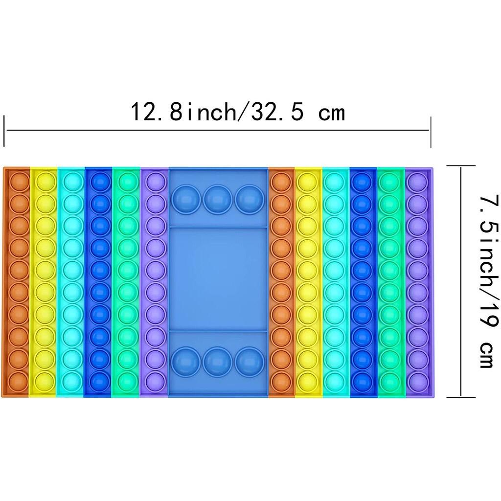 Fidget Push Pop It Mainan Pop It Bubble Bentuk Lucu Rainbow Dan Polos Import-SEGI PANJANG + DADU