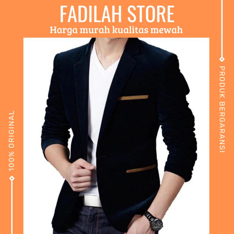 Jas Blazer Pria Slimfit Casual Brown Stones