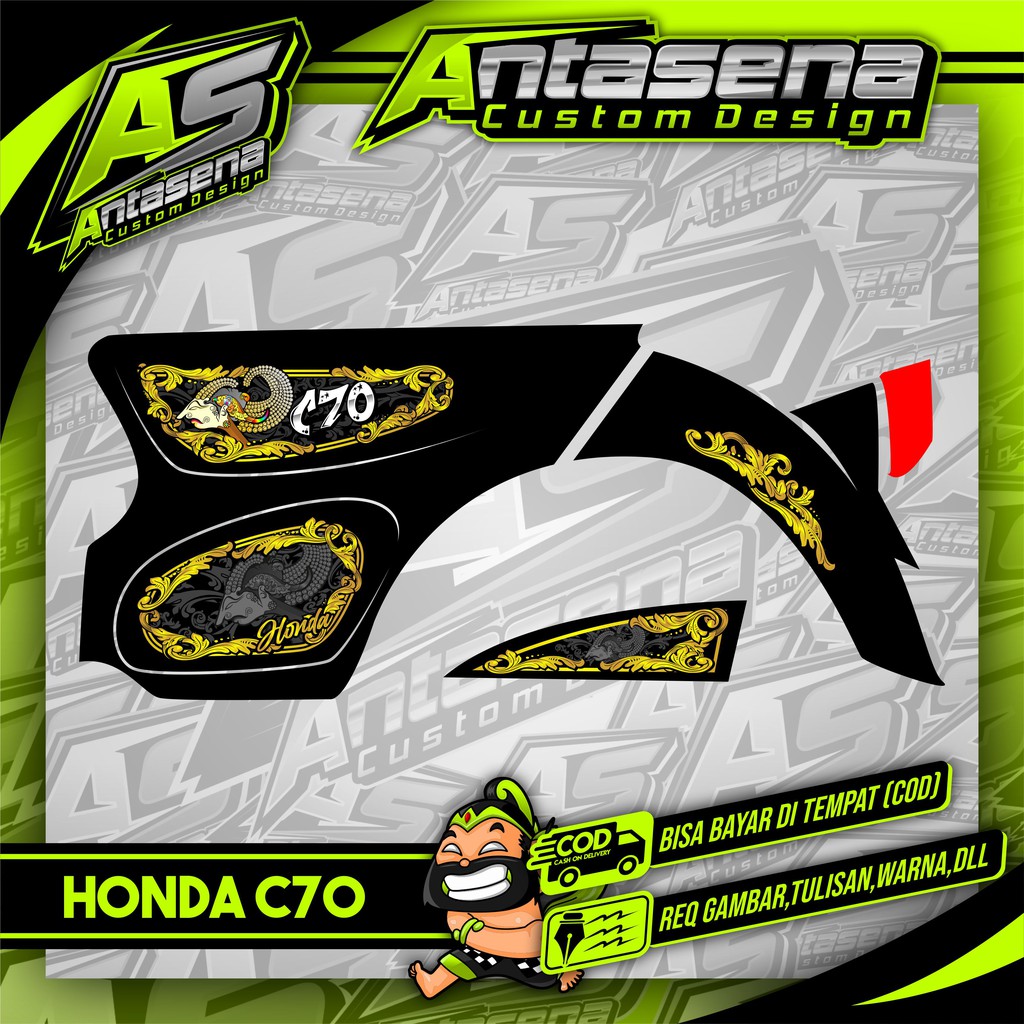 Striping C70 Racing Herex Stiker Motor Variasi Honda C70/Ulung/Olong Sticker Decal Custom 11
