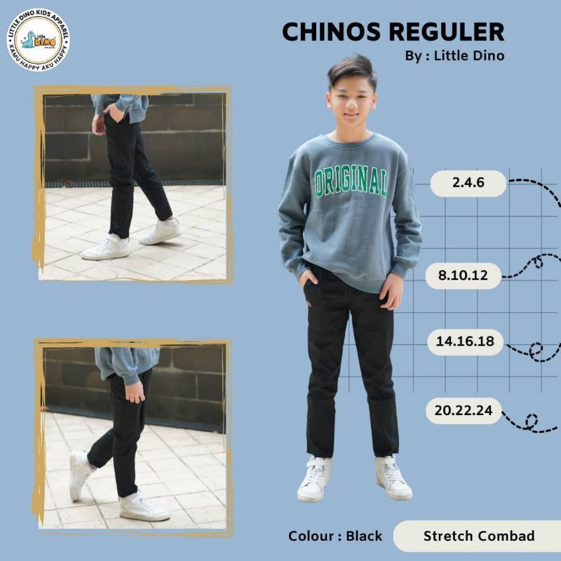Celana Chinos Anak Litle Dino no 2-24 ( usia 2-13 tahun)