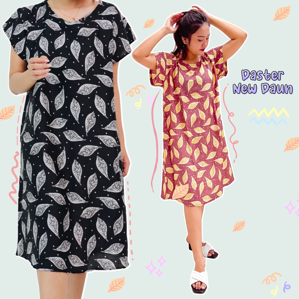 Daster Bali Motif Daun Bahan Rayon Premium Untuk Remaja dan Dewasa Termurah