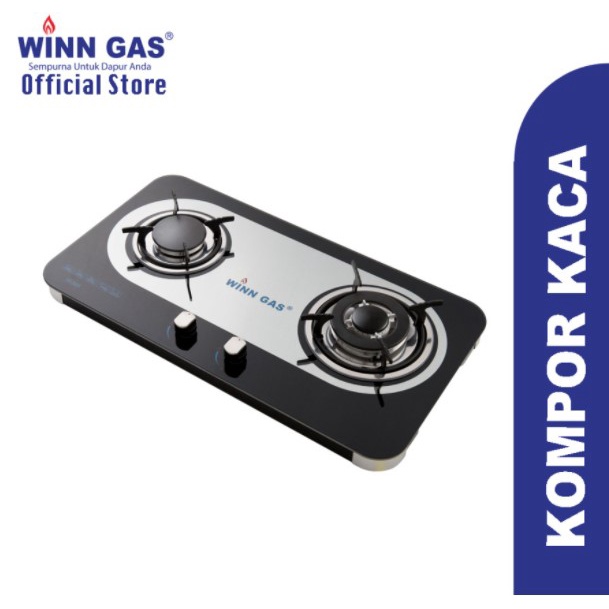 Winn Gas Kompor Gas Kaca Tanam 2 Tungku W-888 Slim Glass W888 W 888