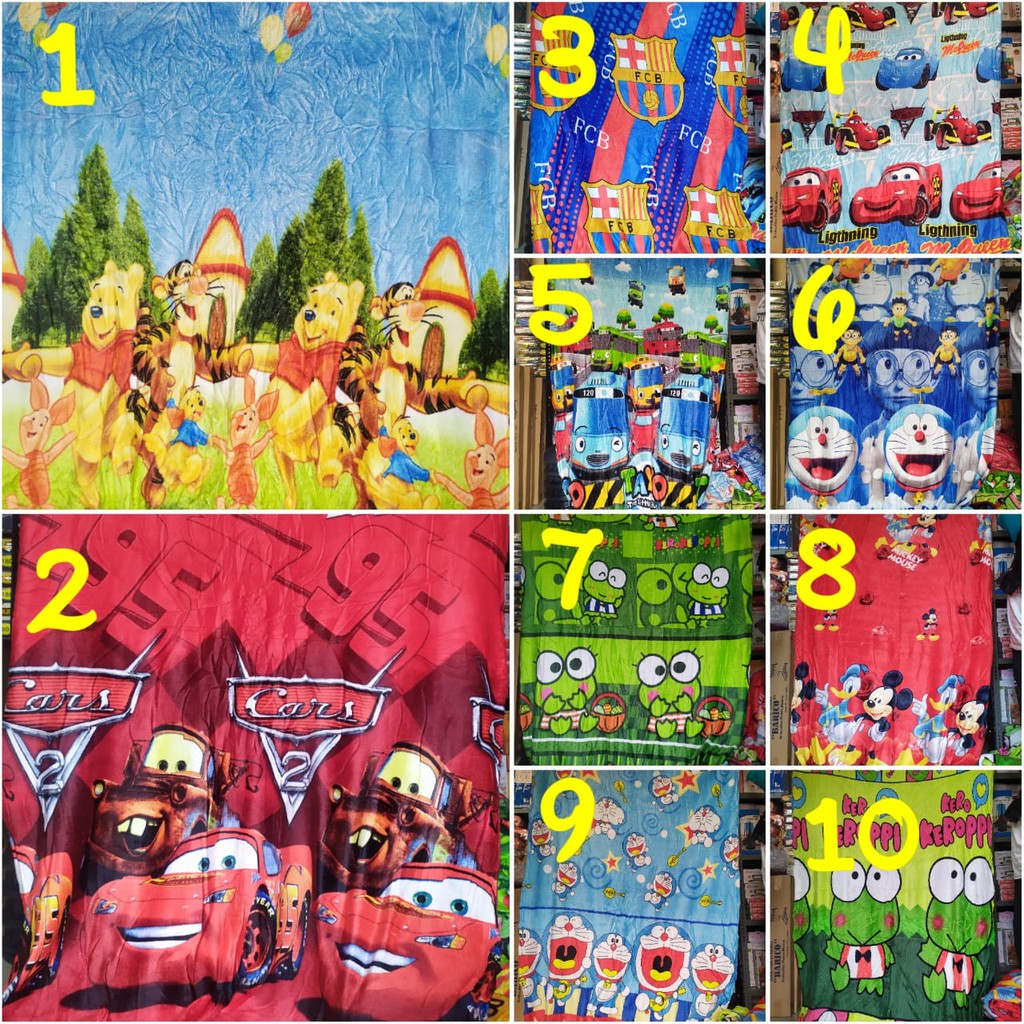 Selimut Bulu Halus 150x200 Motif Karakter Keren Terlaris Murah