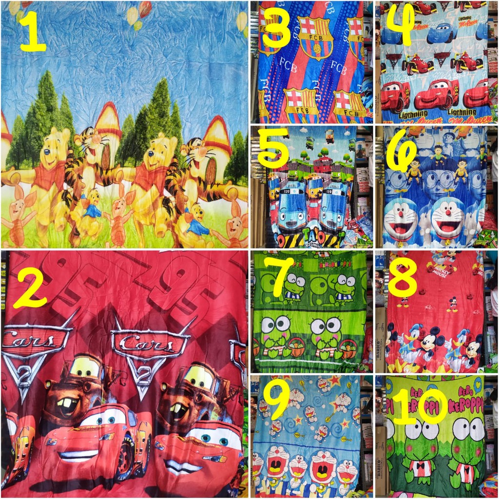 Selimut Bulu Halus 150x200 Motif Karakter Keren Terlaris Murah