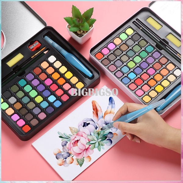 

1 Set Water Color Cat Air Solid Peralatan Lukis Cat Air Padat/Solid Watercolour Set 36/48 pieces Cat gambar satu set