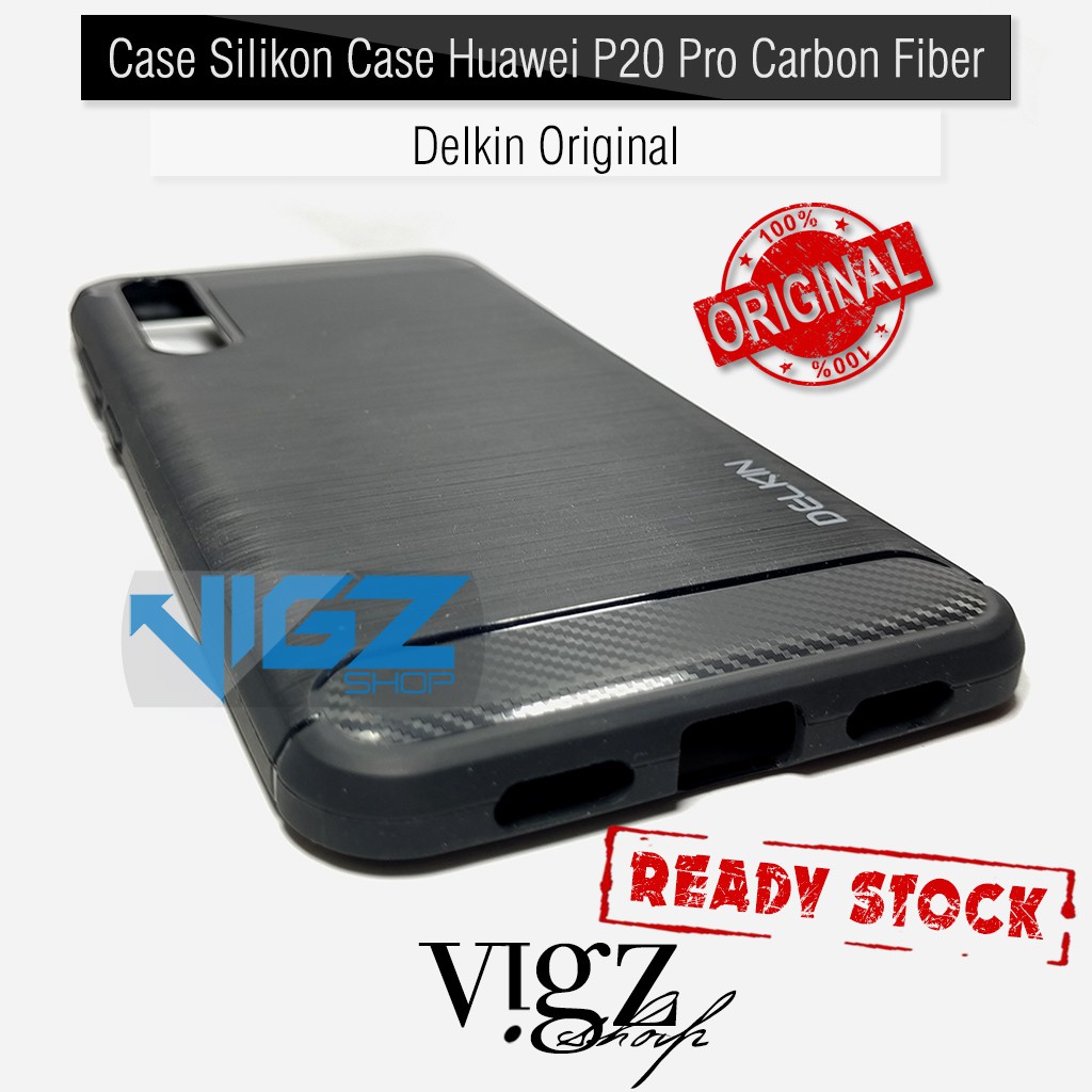 Case Silikon Case Huawei P20 Pro Carbon Fiber Slim Delkin Original