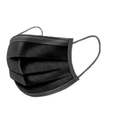 Masker 3 Ply Hitam Satuan / Ecer