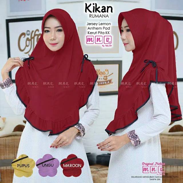 Wanita Jilbab Kikan Rumana Hijab Instant Jersey HQ